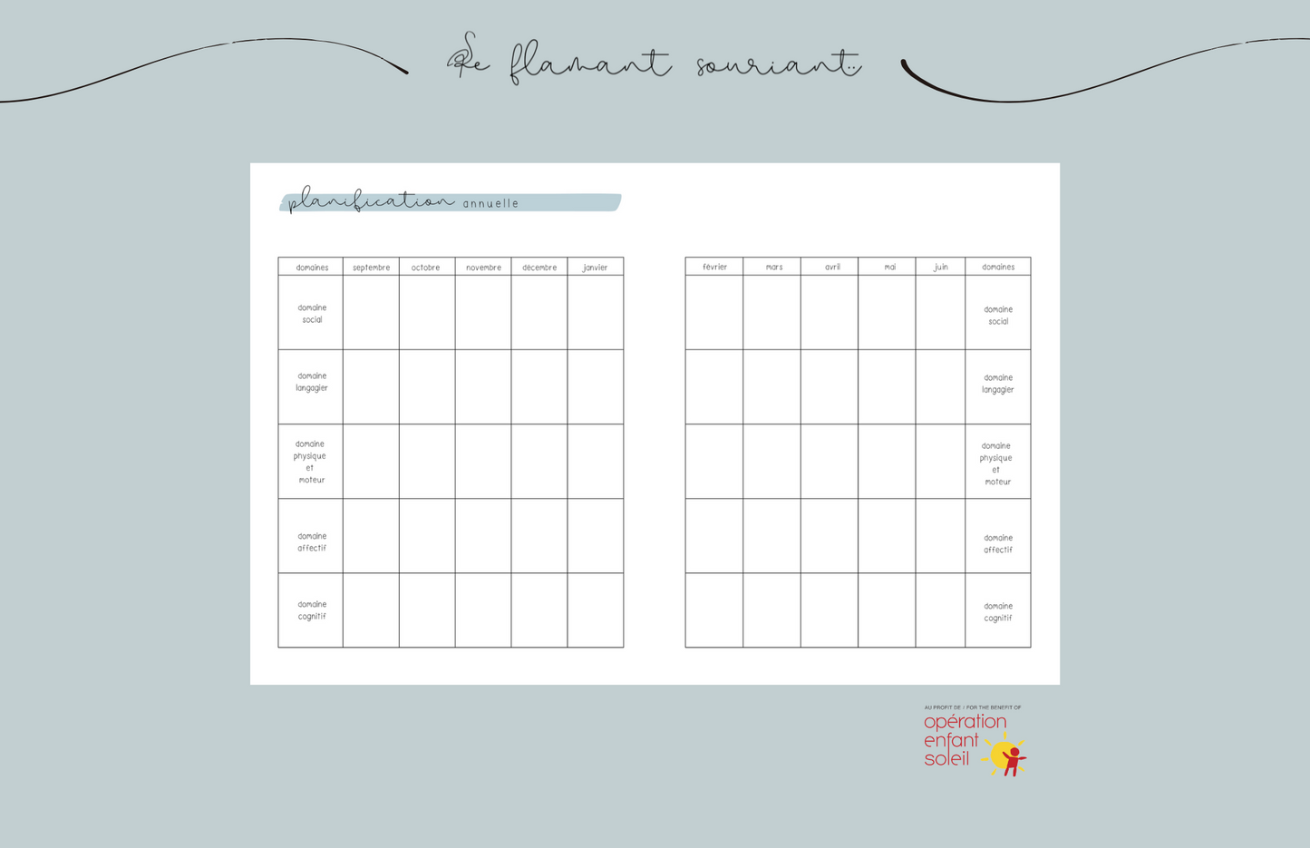 Planificateur - Petite enfance