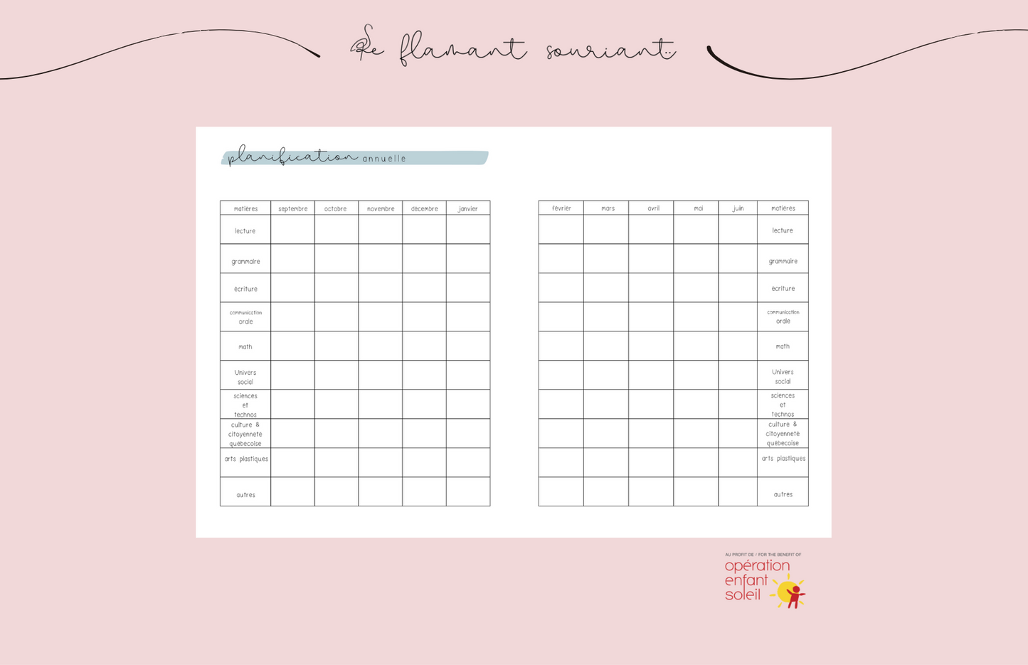 Planificateur - Profs
