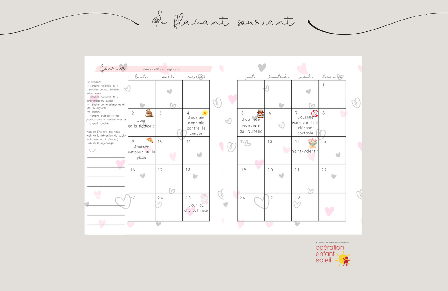 Planificateur - Préscolaire