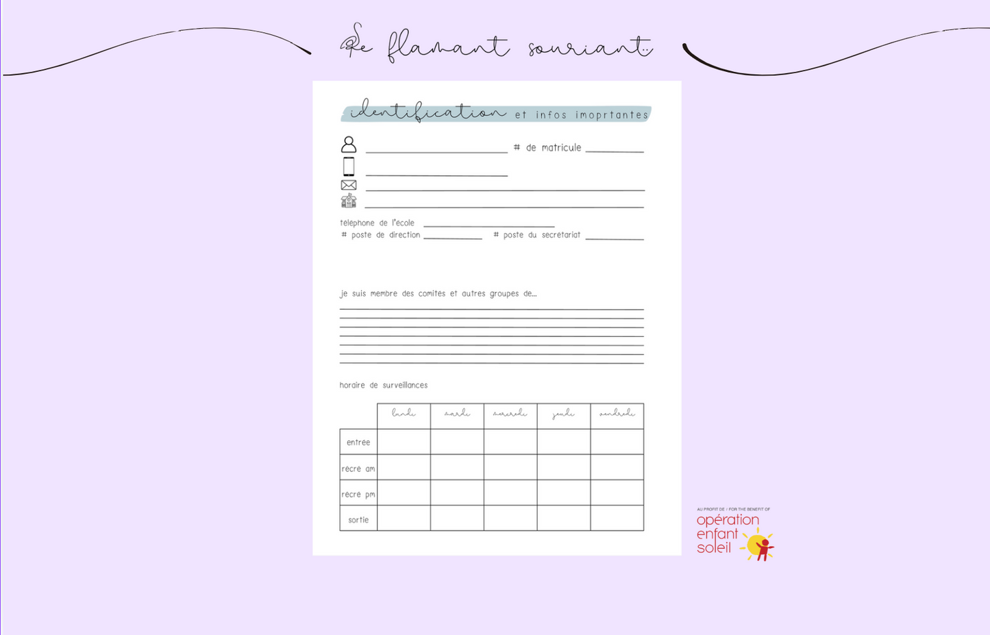 Planificateur - Professionnels
