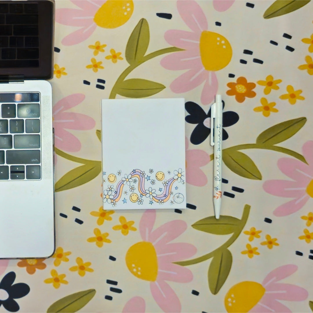 Tapis de bureau fleuri