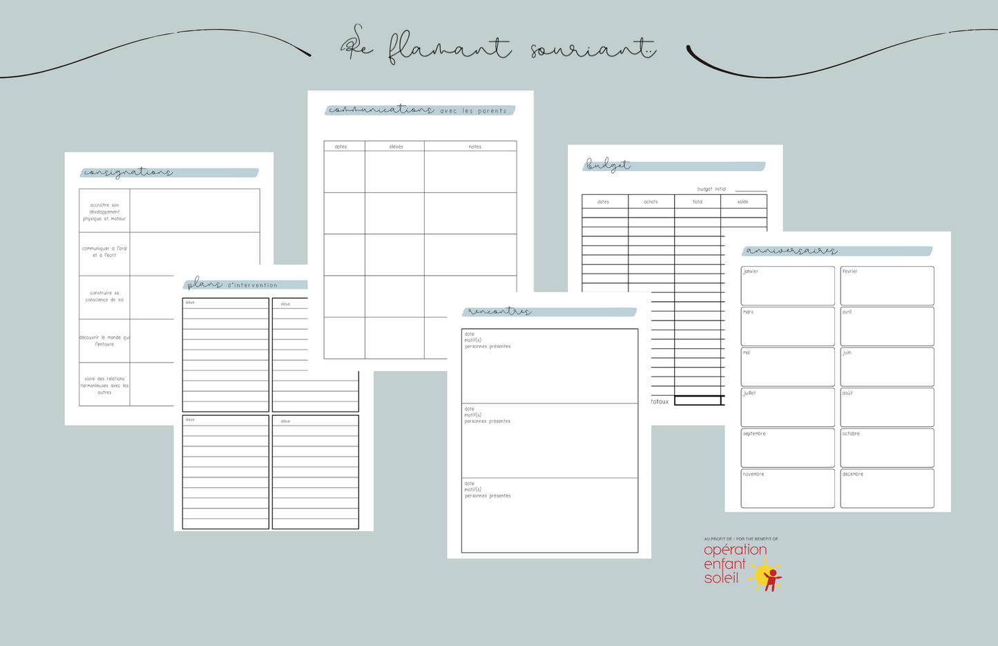 Planificateur - Petite enfance