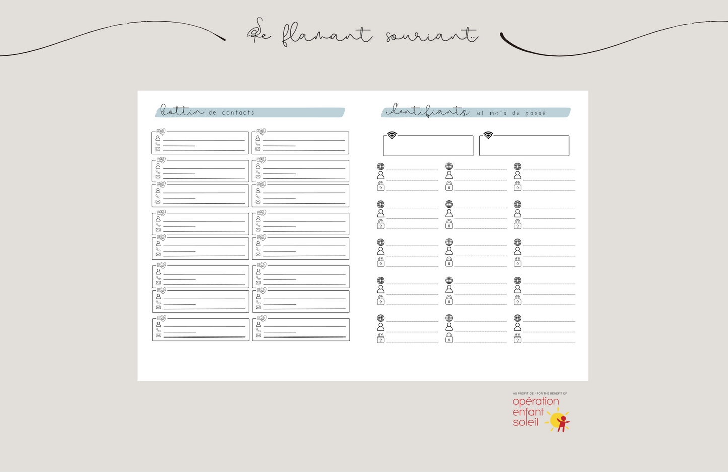 Planificateur - Préscolaire