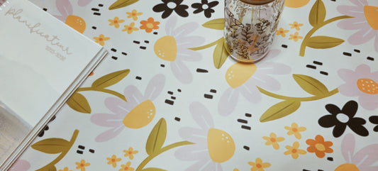 Tapis de bureau fleuri